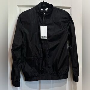 NWT Rains Track Jacket Unisex Black Size XS